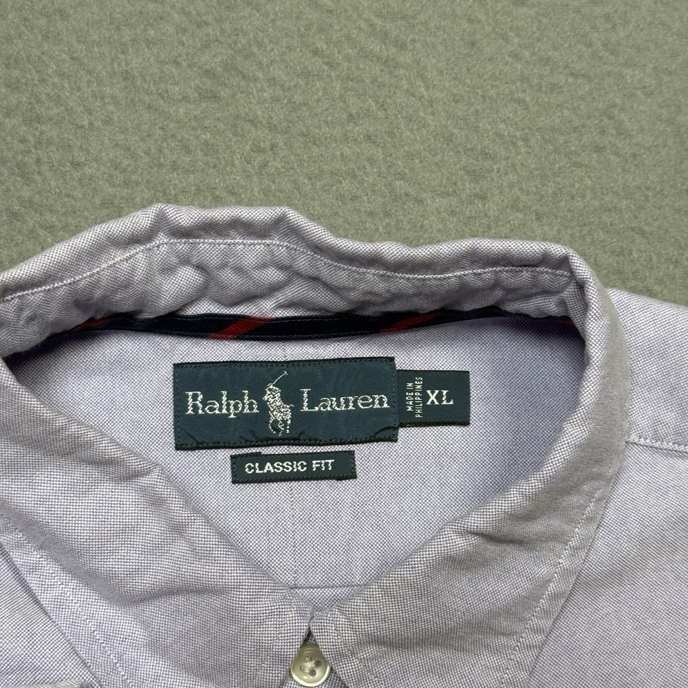 Ralph Lauren Button Shirt Mens XL Oxford Twill Classic Fit Lavender Lilac - Picture 3 of 10